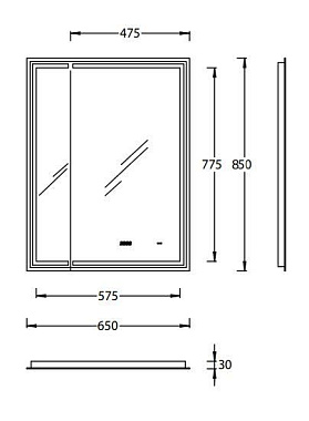 Зеркало KERAMA MARAZZI Tecno TE.M.mi.65 85х65см с подсветкой
