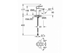 Смеситель для раковины GROHE BauLoop 23337000 хром