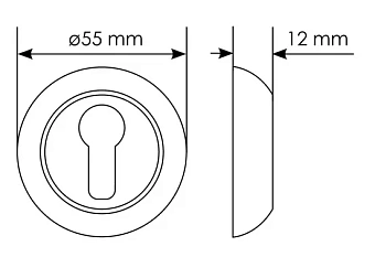 Накладка под цилиндр MORELLI SIMPLE MH-KH SC/CP матовый хром/хром