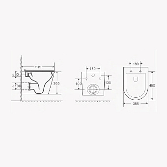 Унитаз подвесной Azario Teramo AZ-0053 безободковый с микролифтом