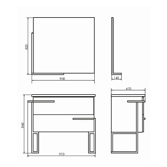 Зеркало Comforty Дюссельдорф 00004147992CF 82х90см с полкой