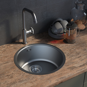 Мойка кухонная IDDIS Edifice EDI42G0i77 42,5х42,5см графитовый