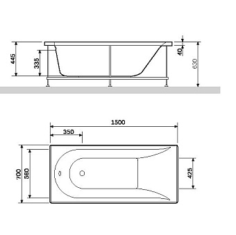 Ванна акриловая AM-PM Spirit W72A-150-070W-A2 70х150см пристенная