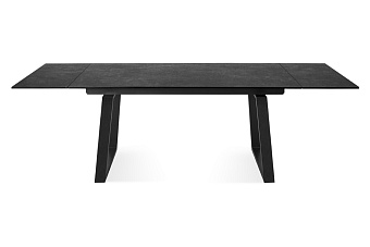 Кухонный стол раскладной AERO 90х160х76см закаленное стекло/керамика/сталь Carbon