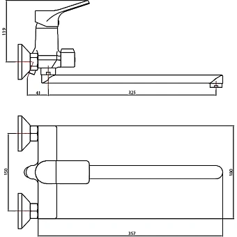 Смеситель для ванны ESKO EIGER EG 31 хром