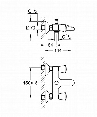 Смеситель для ванны GROHE Costa S 25483001 хром