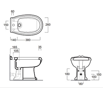 Биде напольное SIMAS Arcade AR823bi*1