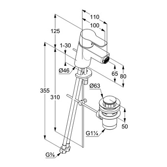 Смеситель для биде KLUDI Pure Easy 375339165 белый/хром