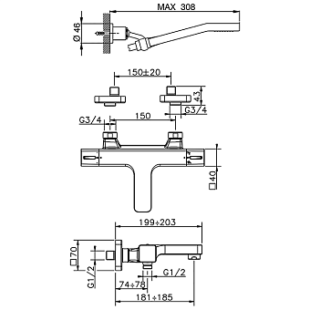 Смеситель для ванны Cisal Cherie CUD2102021 хром