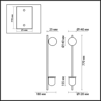 Светильник настенный Odeon WALLI 4682/1WB 40Вт E14