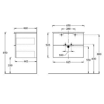 Тумба под раковину подвесная KERAMA MARAZZI Piano PI.F.65.OLM 46х65х50,5см