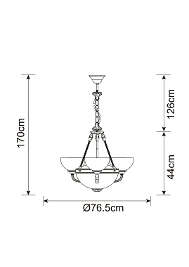 Люстра подвесная Arte Lamp WINDSOR A3777LM-3-2AB 80Вт 5 лампочек E14