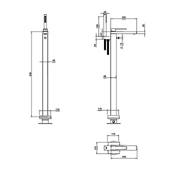 Смеситель для ванны Bongio Stelth 01534OR0DEU золото
