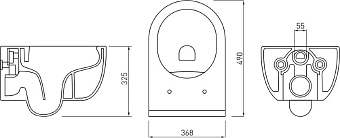 Унитаз подвесной BERGES EGO 082122 безободковый с микролифтом