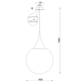 Светильник подвесной Maytoni Dewdrop P225-PL-400-N 8Вт E27