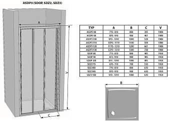 Душевая дверь RAVAK Supernova 00VG01R211 198х120см стекло матовое