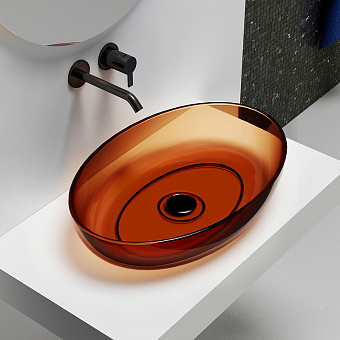 Раковина накладная Abber KRISTALL AT2801Opal 60х40см