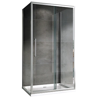 Угловое ограждение Abber Schwarzer Diamant AG30170H-S80-S80 195х80см стекло прозрачное