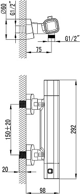 Смеситель для душа RAVAK TD X070102 хром