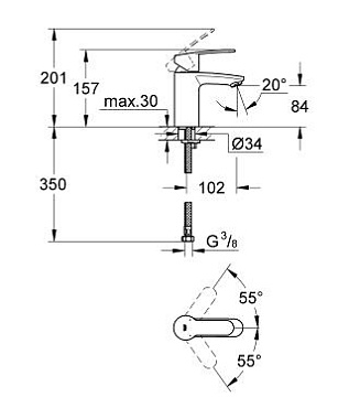 Смеситель для раковины GROHE Eurostyle Cosmopolitan 3246820E хром