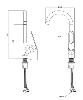 Смеситель для кухни Maxonor MN4079 поворотный излив хром