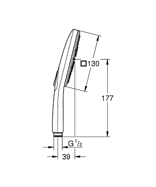 Ручной душ GROHE Rainshower SmartActive 130 Cube 26582GN0 золото