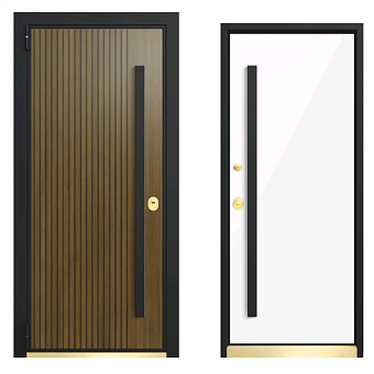 Входная дверь PORTALLE Квартирные Shweda 950х2050мм Тик\Белый глянец левая