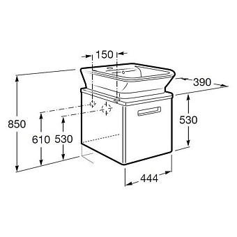 Тумба под раковину подвесная ROCA Gap Z.RU93.0.273.5 39х44,5х53см