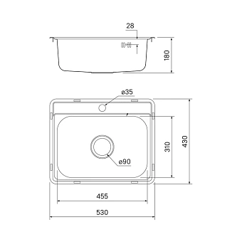 Мойка кухонная IDDIS Basic BAS53P0i77 53х43см сталь