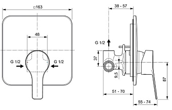 Смеситель для душа IDEAL STANDARD ENTELLA A6948AA хром