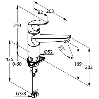Смеситель для кухни KLUDI Objekta 325740575 традиционный излив хром