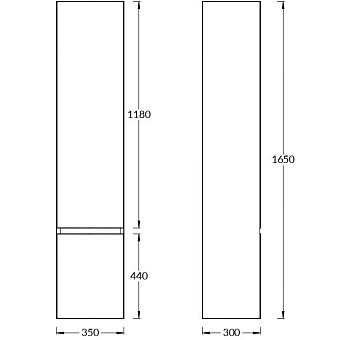 Пенал подвесной KERAMA MARAZZI CUBO CU.165Rh\WHT 30х35х165см белый