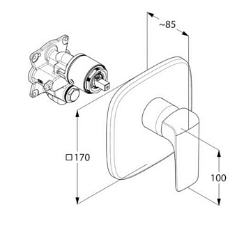 Смеситель для душа KLUDI Ameo 416550575 хром