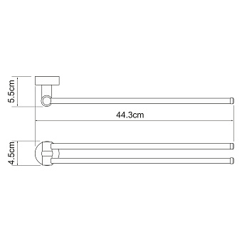Полотенцедержатель WASSERKRAFT Donau K-9400 K-9431 хром 44,1см