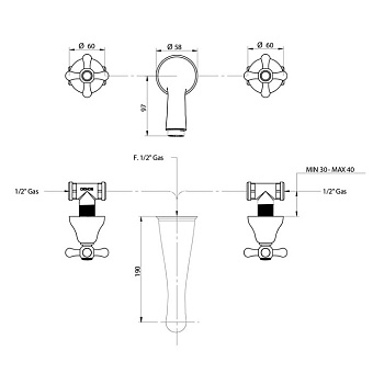 Смеситель для раковины Bongio Axel 15538CR00 хром
