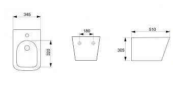Биде подвесное Ceramica Nova METRIC CN3008