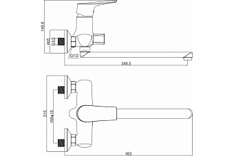 Смеситель для ванны Maxonor MN2273 хром