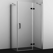 Угловое ограждение WASSERKRAFT Aller 10H10RBLACK 200х120см стекло прозрачное