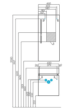 Тумба с раковиной Акватон Эклипс М 24,4х44,7х47,2см