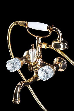 Смеситель для ванны Boheme Crystal 293-CRST золотой
