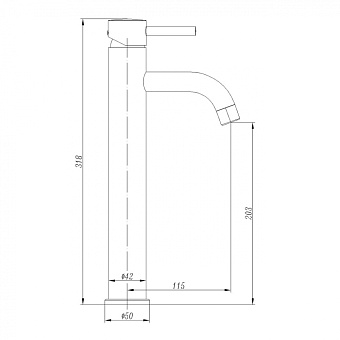 Смеситель для раковины Abber Wasser Kreis AF8111B чёрный матовый
