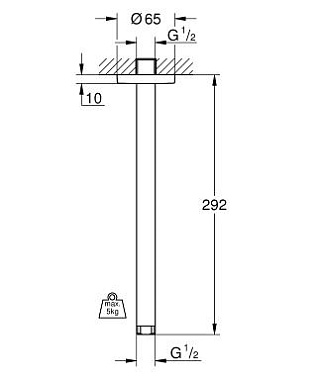 Держатель для верхнего душа GROHE 28497000 хром