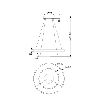 Светильник подвесной Maytoni Rim MOD058PL-L55B4K 61Вт LED