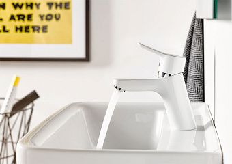 Смеситель для раковины KLUDI Pure Easy 370289165 белый/хром