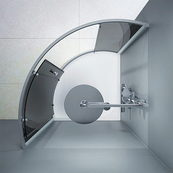 Угловое ограждение AM-PM Like Solo Slide W83G-315-090CG64 190х90см стекло тонированное