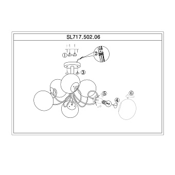 Люстра потолочная Evoluce ACINI SL717.502.06 40Вт 6 лампочек E27