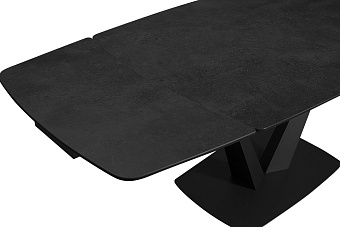 Кухонный стол раскладной AERO 85х120х76см закаленное стекло/керамика/сталь Carbon
