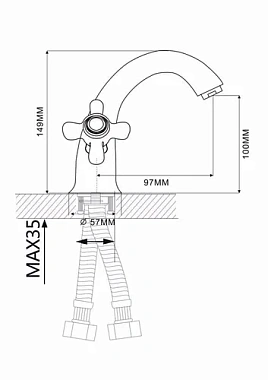Смеситель для раковины Maxonor MN1018 хром