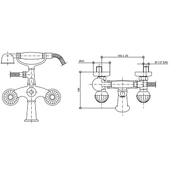 Смеситель для ванны Bongio Radiant 02526OR00 золото