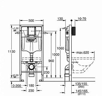 Инсталляция с унитазом GROHE Solido 39586000
